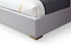 Eastern King Athena - Modern Light Grey Linen + Gold Bed - Modern Light Grey Linen + Gold Bed