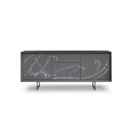Hawick - Contemporary Dark Grey + Abstract White Paint Buffet