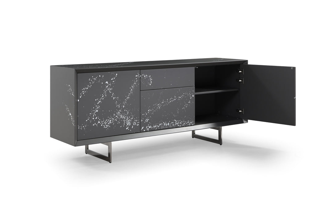 Hawick - Contemporary Dark Grey + Abstract White Paint Buffet