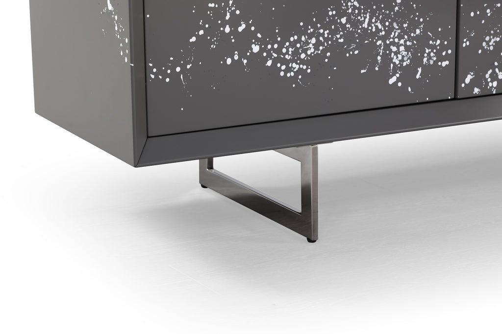 Hawick - Contemporary Dark Grey + Abstract White Paint Buffet