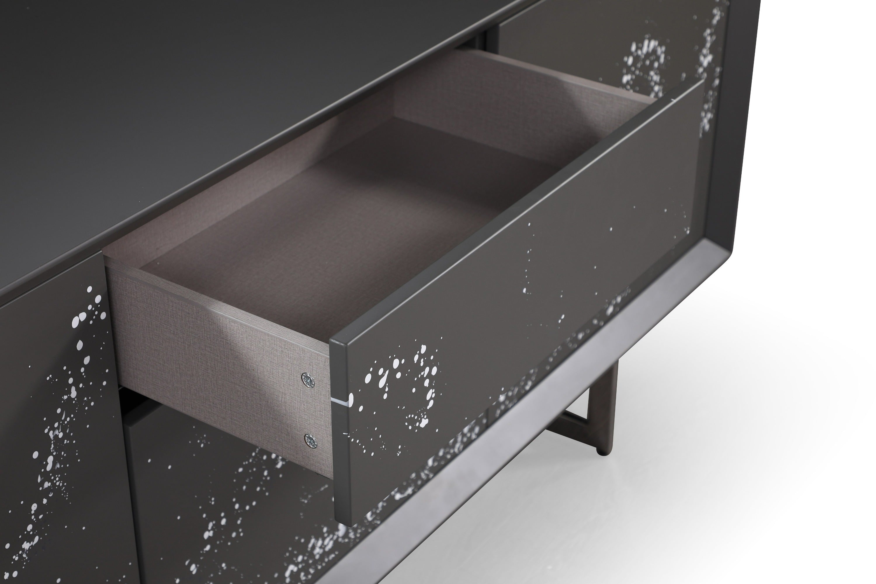Hawick - Contemporary Dark Grey + Abstract White Paint Buffet