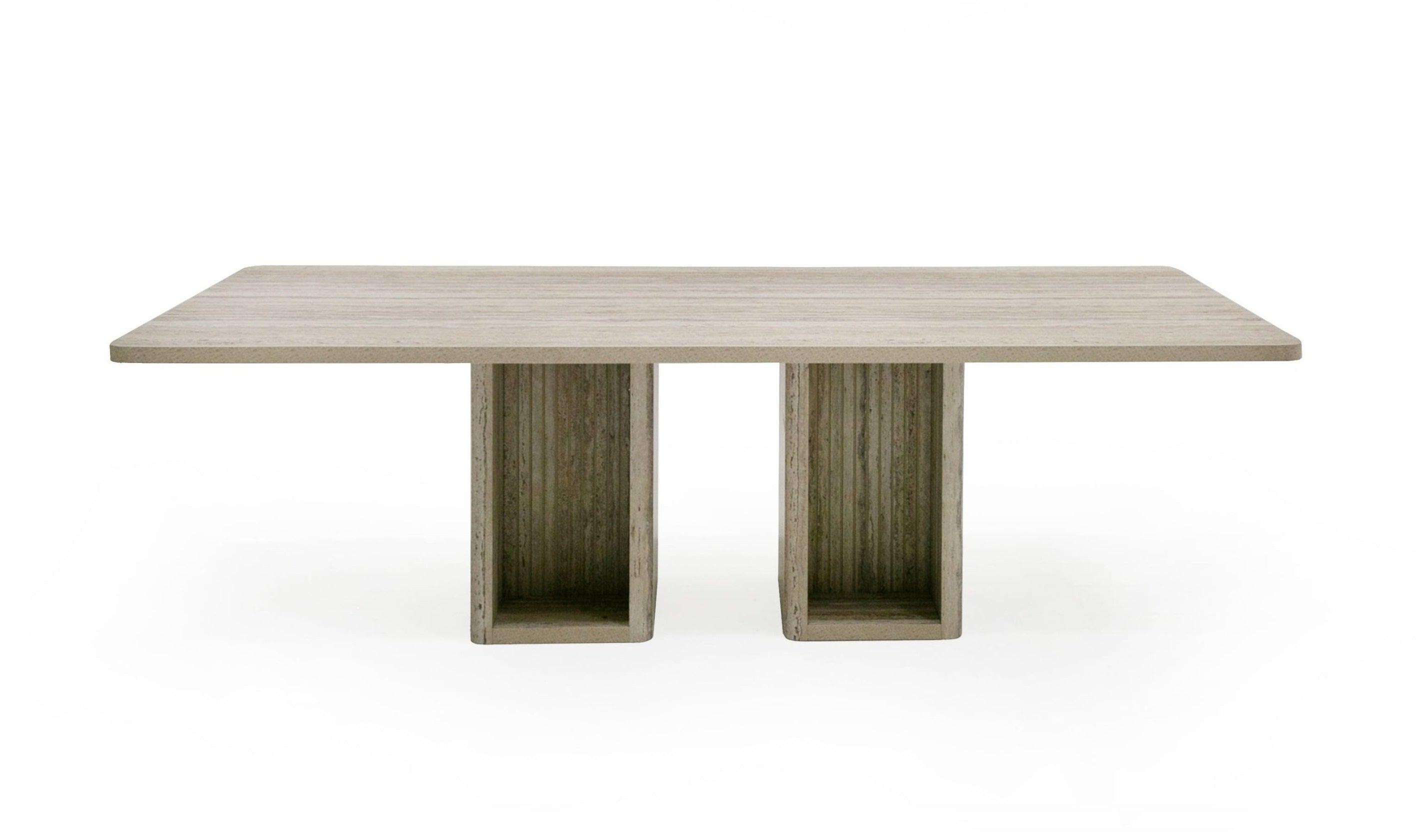 Roma - Modern Travertine Rectangular Dining Table