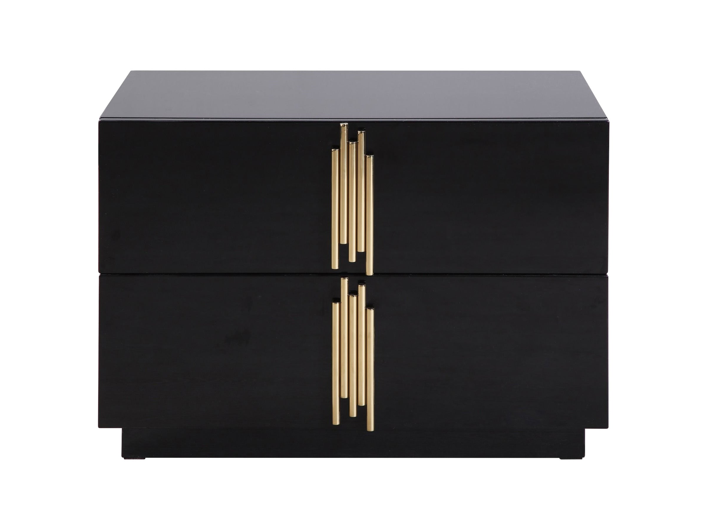 Token - Modern Black + Gold Wide Nightstand