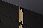 Token - Modern Black + Gold Wide Dresser