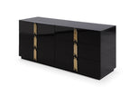 Token - Modern Black + Gold Wide Dresser