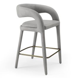 Faerron - Modern Grey Leatherette Counter Chair
