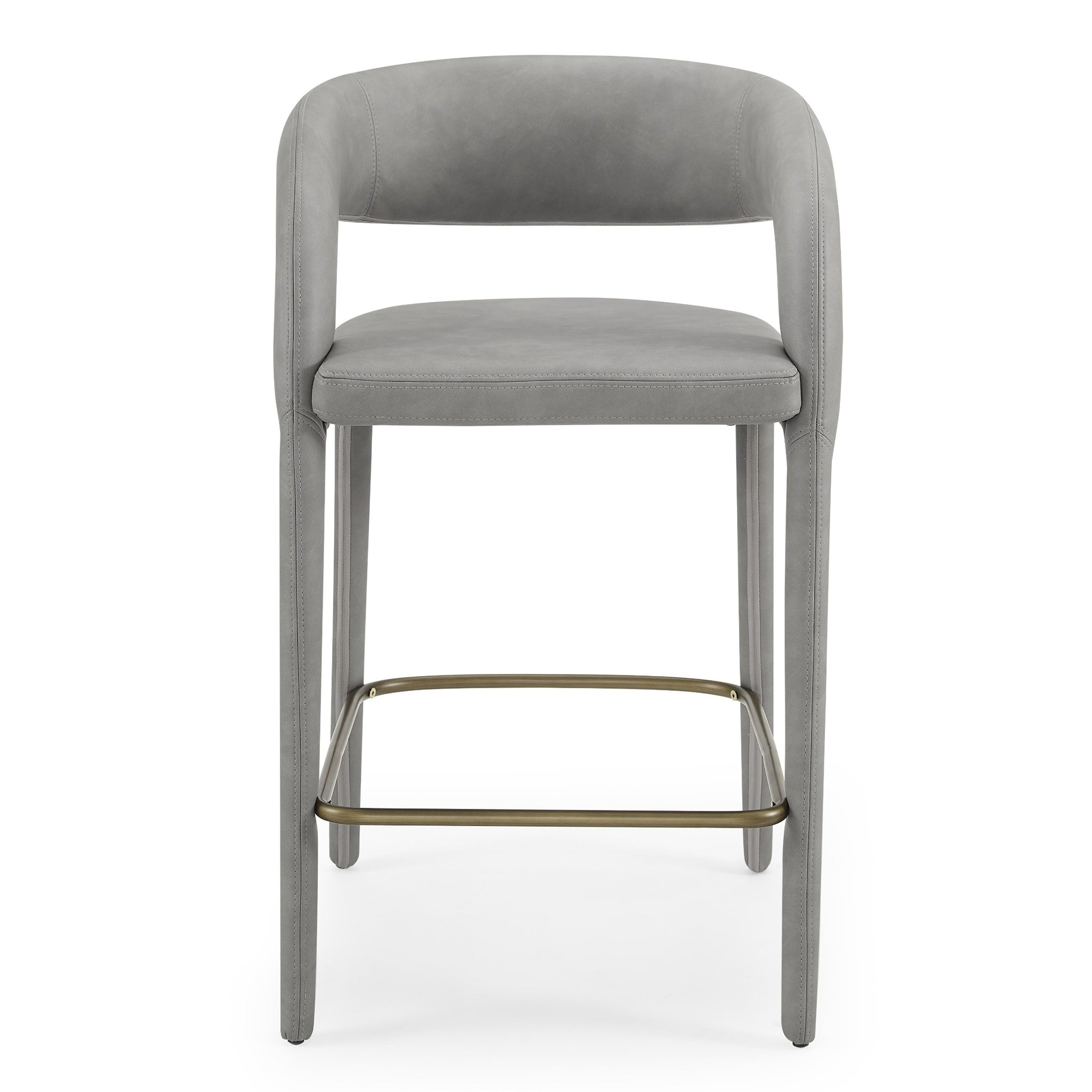 Faerron - Modern Grey Leatherette Counter Chair