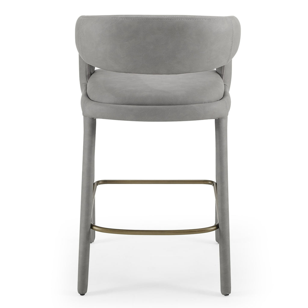Faerron - Modern Grey Leatherette Counter Chair