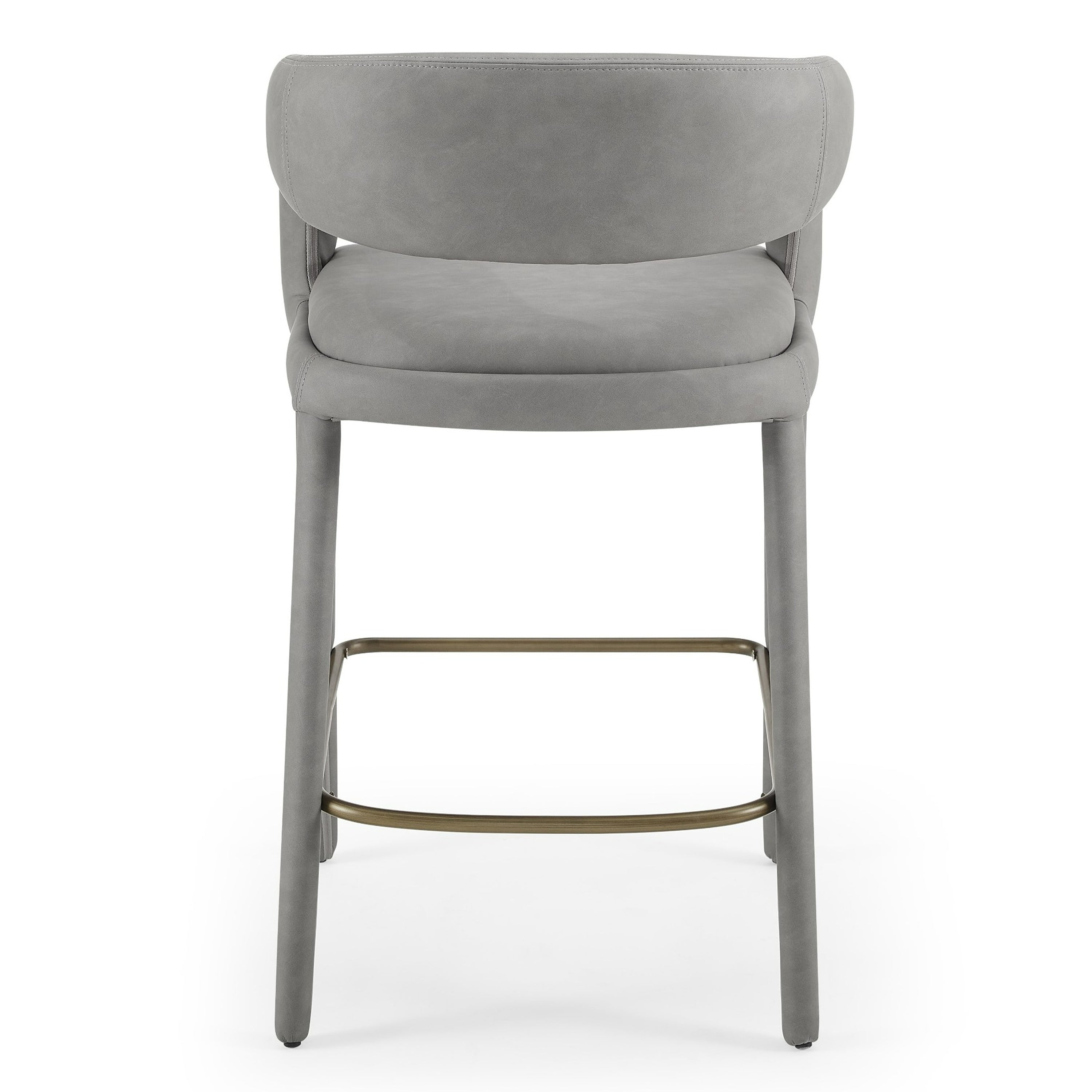 Faerron - Modern Grey Leatherette Counter Chair