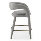 Faerron - Modern Grey Leatherette Counter Chair