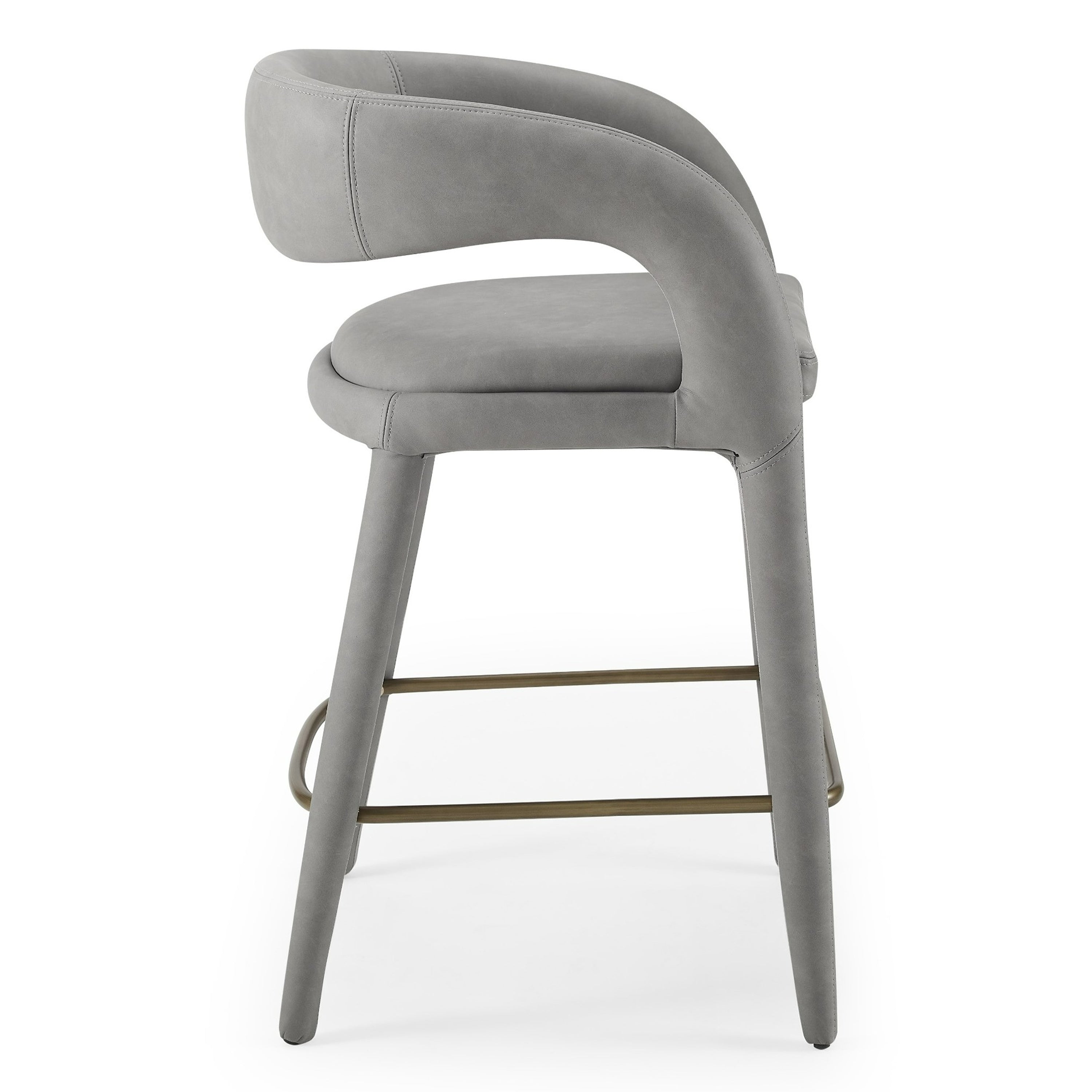 Faerron - Modern Grey Leatherette Counter Chair