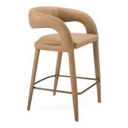 Faerron - Modern Tan Leatherette Counter Chair