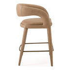 Faerron - Modern Tan Leatherette Counter Chair