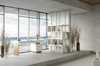 Trahan - Modern Gloss White and Brushed Gold Office Desk