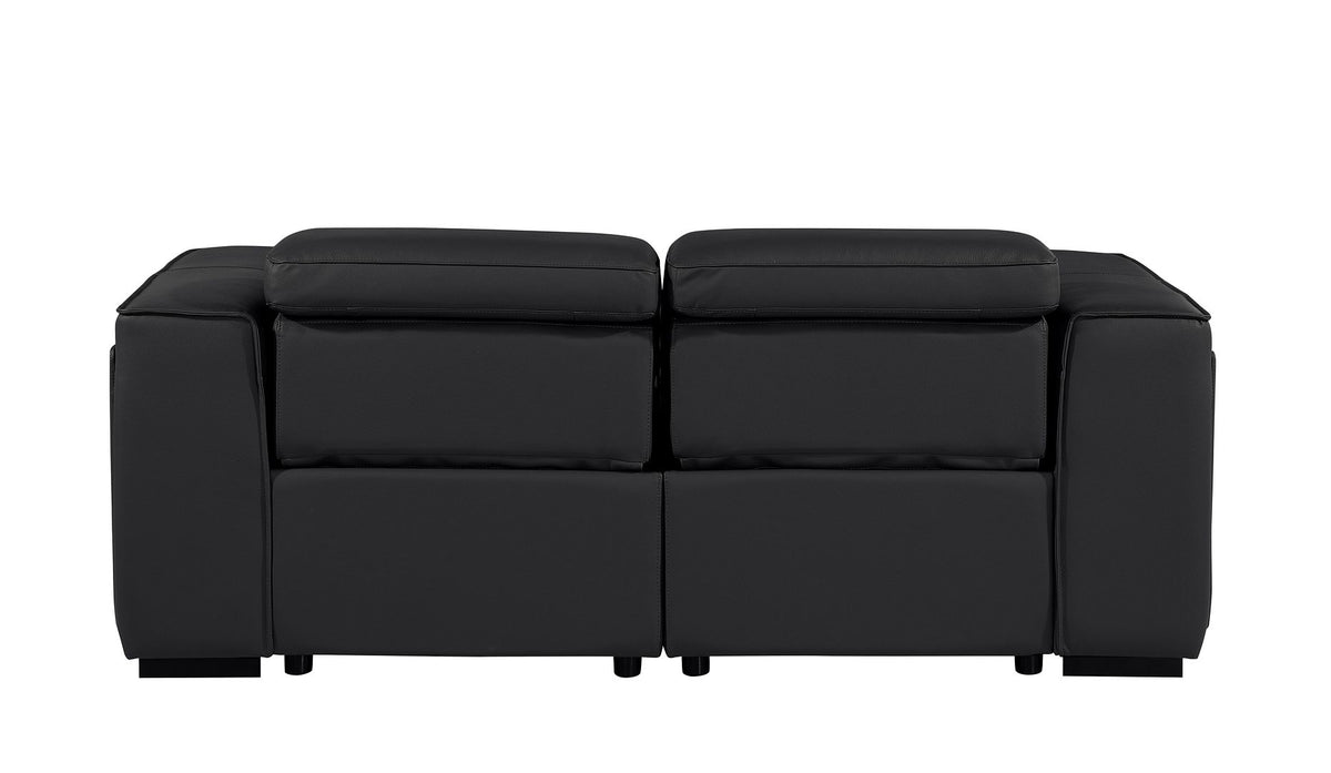 1224 Divanitalia 2-Piece Modular Power Reclining Loveseat in Top Grain Italian Leather with 2 Power Recliners & Power Headrests - Black - SKU 1224-BLACK-2.2-HT - view 7