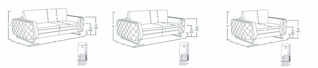 1050 Divanitalia 2-Piece Sofa Set in Top-grain Italian Leather - Beige - SKU 1050-BEIGE-3PC - view 17