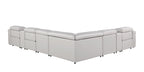 1126 Divanitalia 8-Piece L-Shaped Sectional Sofa in Top Grain Italian Leather with 3 Power Recliners & Power Headrests - Light Grey - SKU 1126-LT-GREY-SEC-8PC-3PWR-SECTIONAL-GROUP - view 6