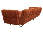 Jacinda - Modern Burnt Orange Fabric Right Facing Sectional Sofa + 2 Yellow Pillows