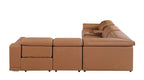 9762 Divanitalia 6-Piece L-Shaped Top Grain Italian Leather Sectional Sofa with 3 Power Recliners