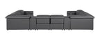 1126 Divanitalia 8-Piece U-Shaped Sectional Sofa in Top Grain Italian Leather with 4 Power Recliners & Power Headrests