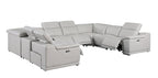 9762 Divanitalia 8-Piece U-Shaped Top Grain Italian Leather Sectional Sofa with 4 Power Recliners