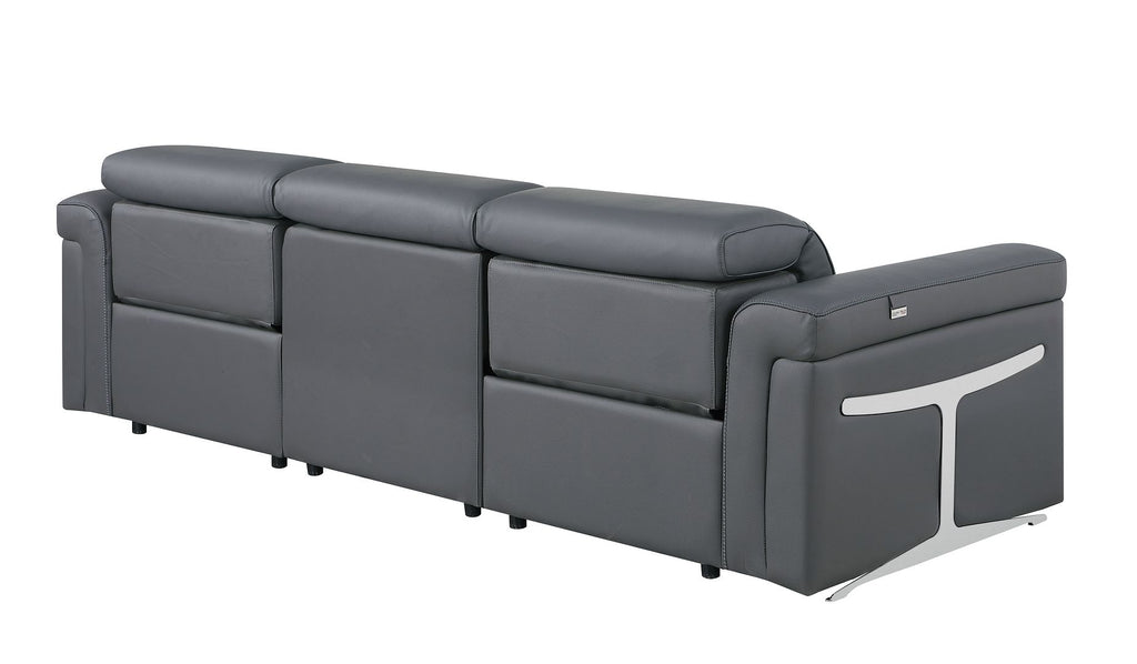 1126 Divanitalia 3-Piece Modular Power Reclining Sofa in Top Grain Italian Leather with 2 Power Recliners & Power Headrests