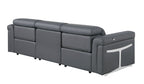 1126 Divanitalia 3-Piece Modular Power Reclining Sofa in Top Grain Italian Leather with 2 Power Recliners & Power Headrests