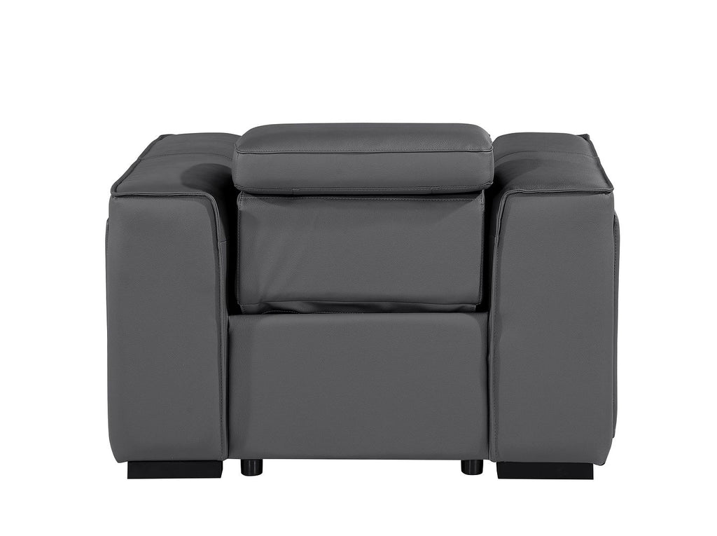 1126 Divanitalia Top Grain Italian Leather Power Reclining Chair with Power Headrests