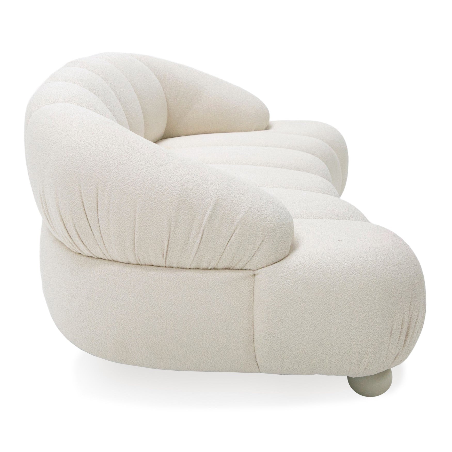 Duran - Contemporary White Fabric Loveseat Sofa