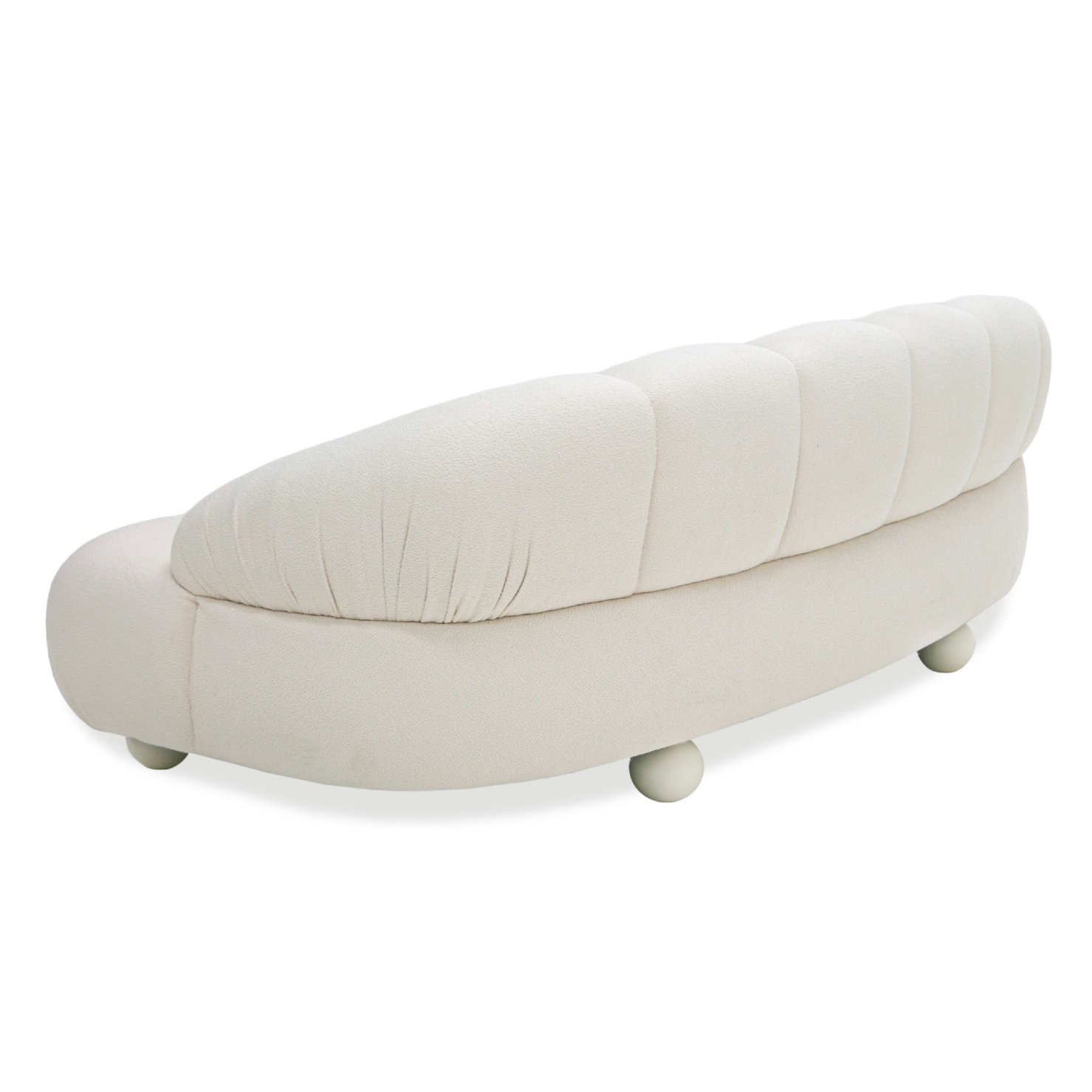 Duran - Contemporary White Fabric Loveseat Sofa