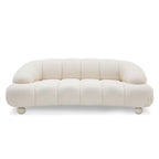 Duran - Contemporary White Fabric Loveseat Sofa
