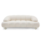Duran - Contemporary White Fabric Loveseat Sofa