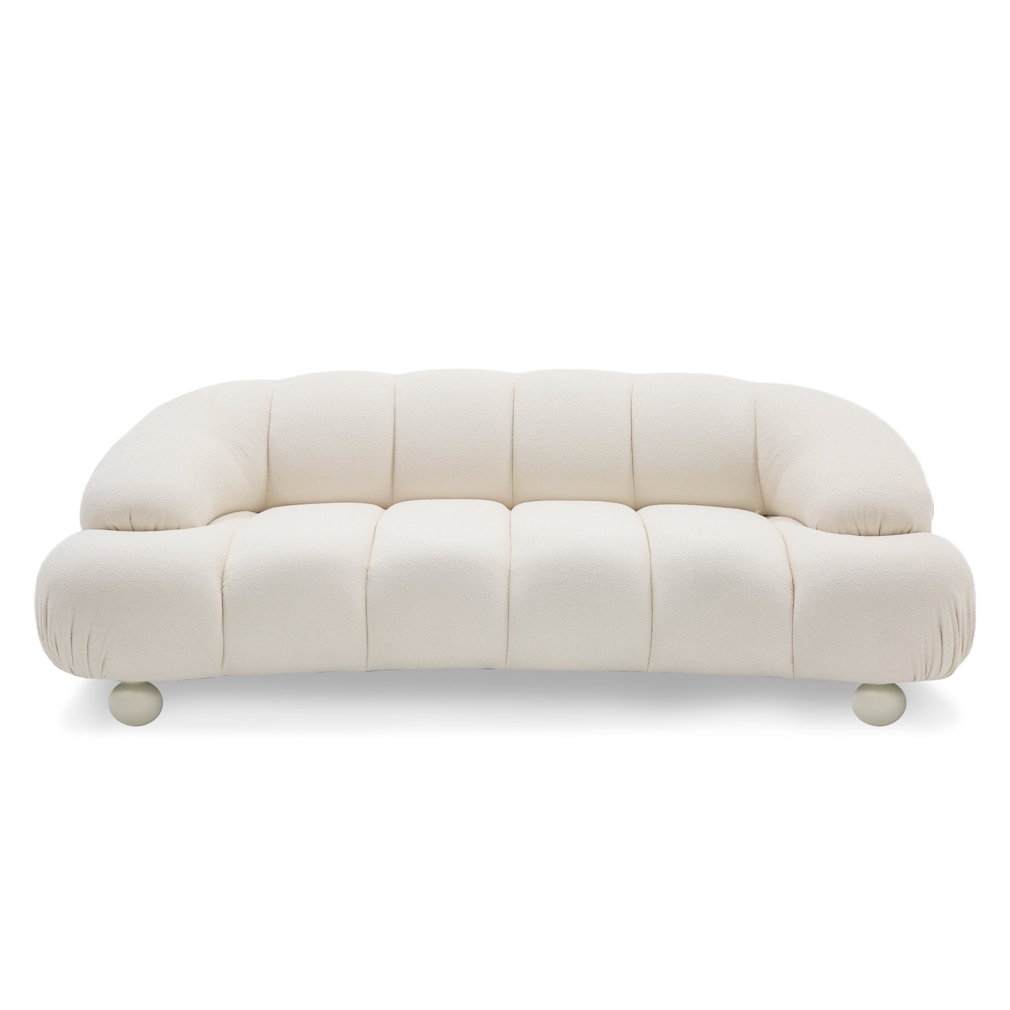 Duran - Contemporary White Fabric Loveseat Sofa