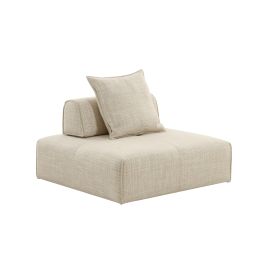 Mondo - Modern Modular Beige Fabric Armless Seat