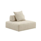 Mondo - Modern Modular Beige Fabric Armless Seat