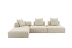 Mondo - Modern Modular Beige Fabric Armless Seat
