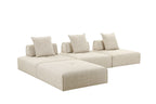 Mondo - Modern Modular Beige Fabric Armless Seat