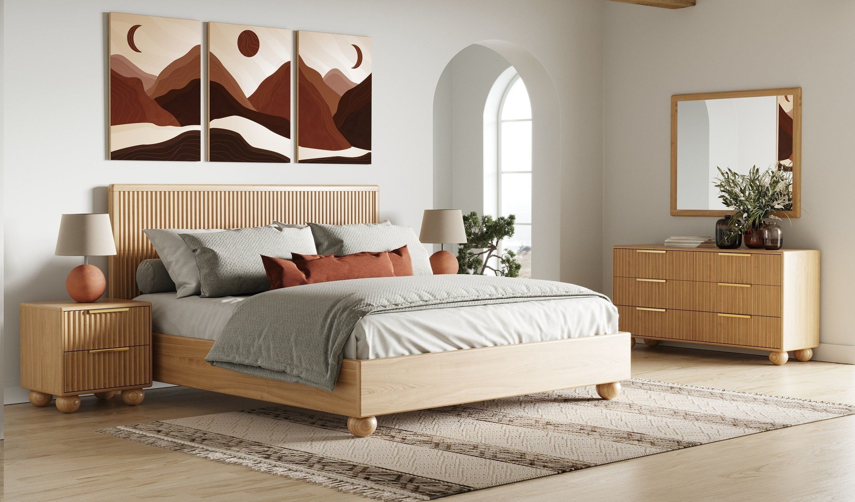 Winters - Modern Natural Oak 4-Piece Bedroom Set - Modern Natural Oak 4 - Piece Bedroom Set