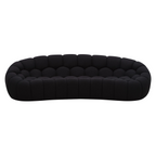 Yolonda - Modern Curved Black Fabric Sofa