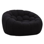 Yolonda - Modern Curved Black Fabric Chair