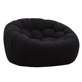 Yolonda - Modern Curved Black Fabric Chair