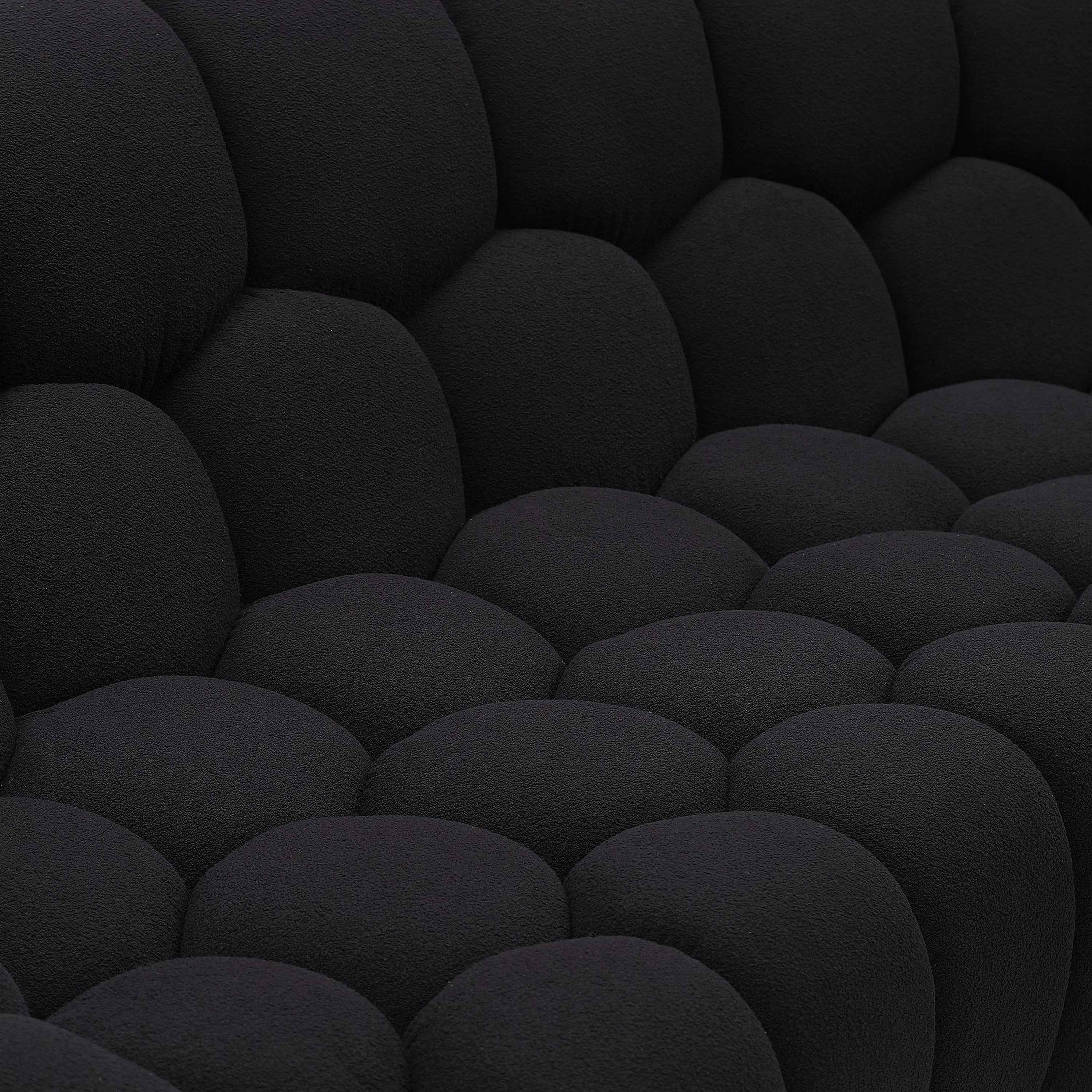 Yolonda - Modern Curved Black Fabric Chair