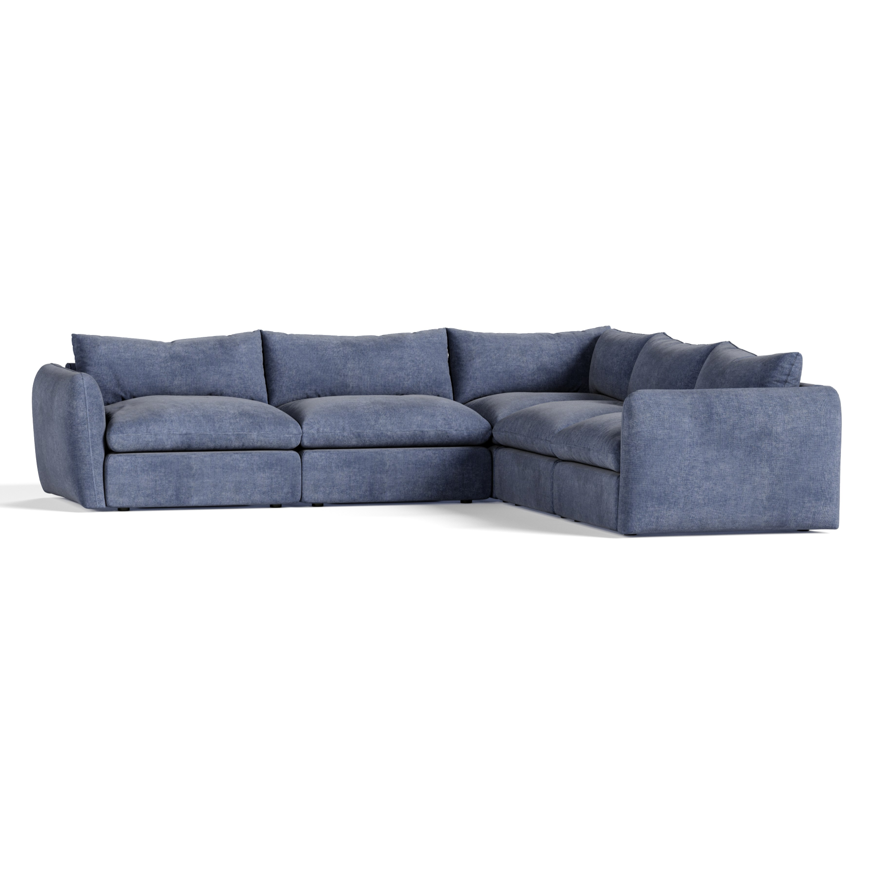 Kinsey - Modern Blue Fabric Modular Sectional Sofa - Modern Blue Fabric Modular Sectional Sofa