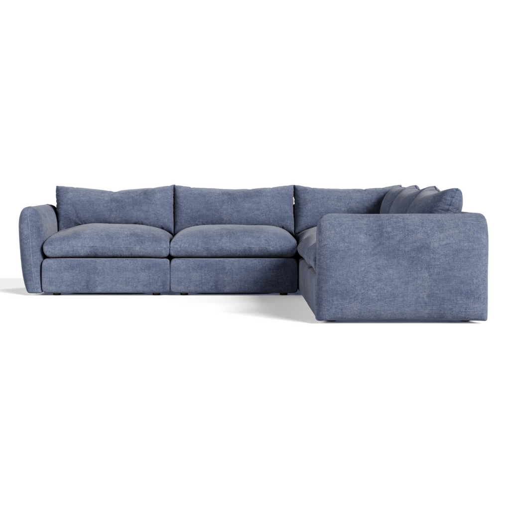 Kinsey - Modern Blue Fabric Modular Sectional Sofa - Modern Blue Fabric Modular Sectional Sofa