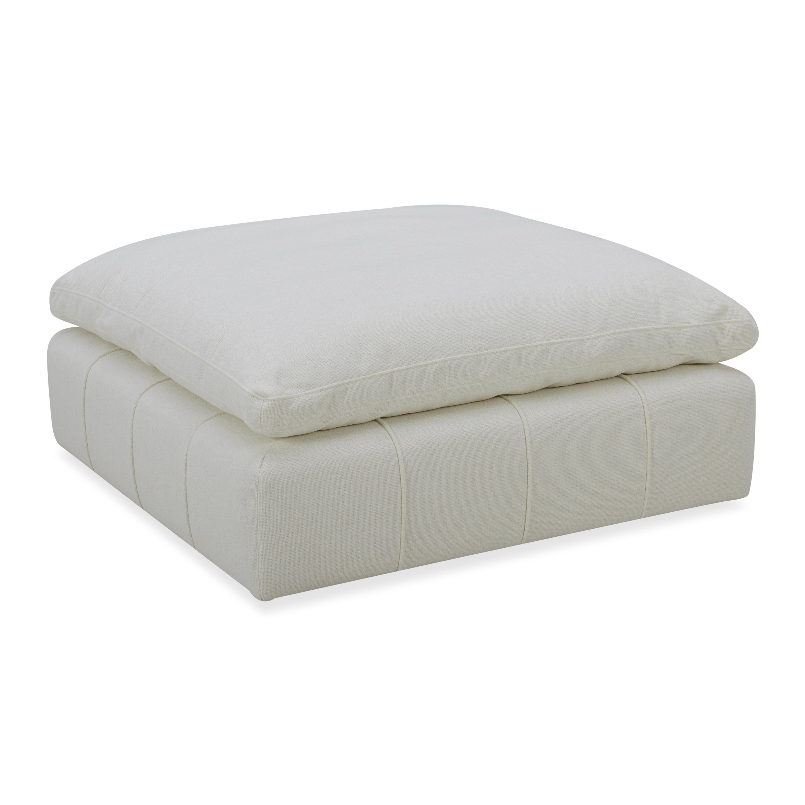 Vicki - Modern Off-White Fabric Ottoman
