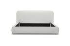 Eastern King Liam - Modern Ivory Fabric Upholstered Bed - Modern Ivory Fabric Upholstered Bed