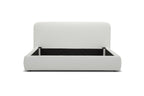 Eastern King Liam - Modern Ivory Fabric Upholstered Bed - Modern Ivory Fabric Upholstered Bed