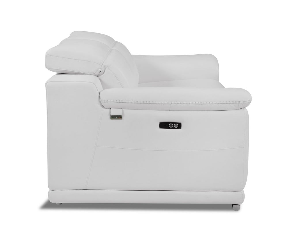 9762 Divanitalia Top Grain Italian Leather Power Reclining Loveseat with Adjustable Headrests - White - SKU 9762-PWR-L-WHITE - view 7