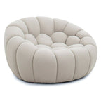 Yolonda - Modern Curved Beige Fabric Sofa Set