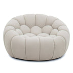 Yolonda - Modern Curved Beige Fabric Chair